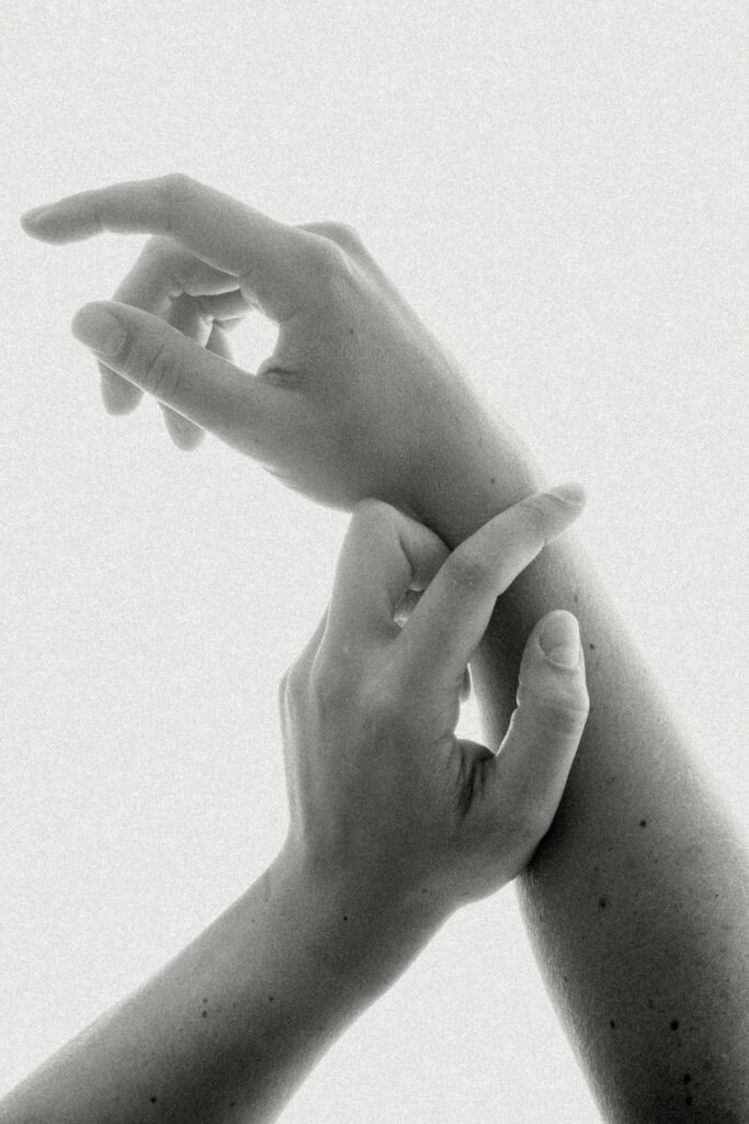 vancouver boudoir image of a woman's hands touching each other